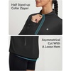 image:imagebaleaf Womens Long Sleeve Cycling Jersey Quarter Zip Workout Shirts Quick Dry Sun Protection Athletic Shirt PocketsBlack