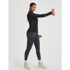 image:imagebaleaf Womens Long Sleeve Cycling Jersey Quarter Zip Workout Shirts Quick Dry Sun Protection Athletic Shirt PocketsBlack
