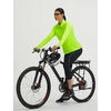 image:imagebaleaf Womens Long Sleeve Cycling Jersey Quarter Zip Workout Shirts Quick Dry Sun Protection Athletic Shirt PocketsFluorescent Green