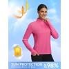image:imagebaleaf Womens Long Sleeve Cycling Jersey Quarter Zip Workout Shirts Quick Dry Sun Protection Athletic Shirt PocketsPink