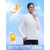 image:imagebaleaf Womens Long Sleeve Cycling Jersey Quarter Zip Workout Shirts Quick Dry Sun Protection Athletic Shirt PocketsWhite
