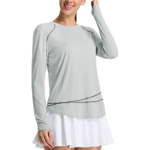 image:imagebaleaf Womens Sun Shirts Long Sleeve UPF 50 UV Protection Workout Tops Quick Dry Lightweight Hiking Athletic RunningLight Gray