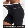 image:imagebaleaf Crossover Biker Shorts Women 6 High Waisted Yoga Shorts with Pockets Bike Workout Spandex CompressionBlackWhite
