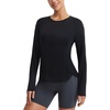 image:imagebaleaf Long Sleeve Cooling Workout Tops for Women Sun Shirts UPF 50 Quick Dry Lightweight Soft Running Athletic Gym HikingBlack