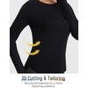 image:imagebaleaf Long Sleeve Cooling Workout Tops for Women Sun Shirts UPF 50 Quick Dry Lightweight Soft Running Athletic Gym HikingBlack