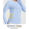 image:imagebaleaf Long Sleeve Cooling Workout Tops for Women Sun Shirts UPF 50 Quick Dry Lightweight Soft Running Athletic Gym HikingBlue