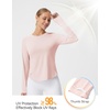 image:imagebaleaf Long Sleeve Cooling Workout Tops for Women Sun Shirts UPF 50 Quick Dry Lightweight Soft Running Athletic Gym HikingPink