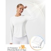 image:imagebaleaf Long Sleeve Cooling Workout Tops for Women Sun Shirts UPF 50 Quick Dry Lightweight Soft Running Athletic Gym HikingWhite