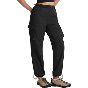 image:imagebaleaf Womens Hiking Pants Lightweight Water Resistant Quick Dry Cargo Trail Pants with Zippered Pockets Summer SPFBlack