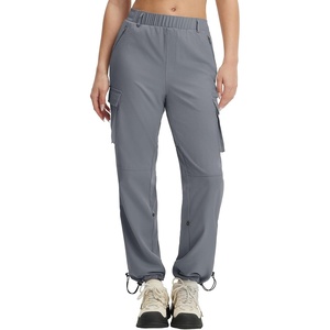 image:imagebaleaf Womens Hiking Pants Lightweight Water Resistant Quick Dry Cargo Trail Pants with Zippered Pockets Summer SPFDark Gray