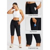 image:imagebaleaf 1517 Hiking Shorts for Women Bermuda Long Shorts with Zipper Pockets Quick Dry Lightweight for Travel Outdoor15inblack