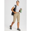 image:imagebaleaf 1517 Hiking Shorts for Women Bermuda Long Shorts with Zipper Pockets Quick Dry Lightweight for Travel Outdoor15inbrown