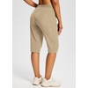 image:imagebaleaf 1517 Hiking Shorts for Women Bermuda Long Shorts with Zipper Pockets Quick Dry Lightweight for Travel Outdoor15inbrown