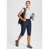 image:imagebaleaf 1517 Hiking Shorts for Women Bermuda Long Shorts with Zipper Pockets Quick Dry Lightweight for Travel Outdoor15indark Blue