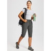image:imagebaleaf 1517 Hiking Shorts for Women Bermuda Long Shorts with Zipper Pockets Quick Dry Lightweight for Travel Outdoor15indark Grey