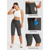 image:imagebaleaf 1517 Hiking Shorts for Women Bermuda Long Shorts with Zipper Pockets Quick Dry Lightweight for Travel Outdoor15indark Grey