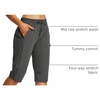 image:imagebaleaf 1517 Hiking Shorts for Women Bermuda Long Shorts with Zipper Pockets Quick Dry Lightweight for Travel Outdoor15indark Grey