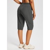 image:imagebaleaf 1517 Hiking Shorts for Women Bermuda Long Shorts with Zipper Pockets Quick Dry Lightweight for Travel Outdoor15indark Grey