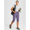 image:imagebaleaf 1517 Hiking Shorts for Women Bermuda Long Shorts with Zipper Pockets Quick Dry Lightweight for Travel Outdoor15indark Purple