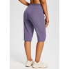 image:imagebaleaf 1517 Hiking Shorts for Women Bermuda Long Shorts with Zipper Pockets Quick Dry Lightweight for Travel Outdoor15indark Purple