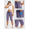 image:imagebaleaf 1517 Hiking Shorts for Women Bermuda Long Shorts with Zipper Pockets Quick Dry Lightweight for Travel Outdoor15indark Purple