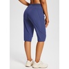 image:imagebaleaf 1517 Hiking Shorts for Women Bermuda Long Shorts with Zipper Pockets Quick Dry Lightweight for Travel Outdoor15inestate Blue
