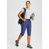 image:imagebaleaf 1517 Hiking Shorts for Women Bermuda Long Shorts with Zipper Pockets Quick Dry Lightweight for Travel Outdoor15inestate Blue