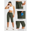 image:imagebaleaf 1517 Hiking Shorts for Women Bermuda Long Shorts with Zipper Pockets Quick Dry Lightweight for Travel Outdoor15ingreen