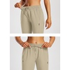 image:imagebaleaf 1517 Hiking Shorts for Women Bermuda Long Shorts with Zipper Pockets Quick Dry Lightweight for Travel Outdoor15inkhaki