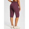 image:imagebaleaf 1517 Hiking Shorts for Women Bermuda Long Shorts with Zipper Pockets Quick Dry Lightweight for Travel Outdoor15inwine Red