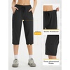 image:imagebaleaf 1517 Hiking Shorts for Women Bermuda Long Shorts with Zipper Pockets Quick Dry Lightweight for Travel Outdoor17inblack
