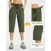 image:imagebaleaf 1517 Hiking Shorts for Women Bermuda Long Shorts with Zipper Pockets Quick Dry Lightweight for Travel Outdoor17indark Army Green