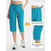 image:imagebaleaf 1517 Hiking Shorts for Women Bermuda Long Shorts with Zipper Pockets Quick Dry Lightweight for Travel Outdoor17inglacier Blue