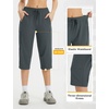 image:imagebaleaf 1517 Hiking Shorts for Women Bermuda Long Shorts with Zipper Pockets Quick Dry Lightweight for Travel Outdoor17ingrey