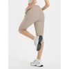 image:imagebaleaf 1517 Hiking Shorts for Women Bermuda Long Shorts with Zipper Pockets Quick Dry Lightweight for Travel Outdoor17inlight Khaki