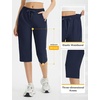 image:imagebaleaf 1517 Hiking Shorts for Women Bermuda Long Shorts with Zipper Pockets Quick Dry Lightweight for Travel Outdoor17innavy Blue