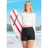 image:imagebaleaf Womens 3568 High Waisted Swim Shorts Tummy Control Swimsuits Bottoms Modest Board Shorts UPF 50Black