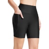 image:imagebaleaf Womens 3568 High Waisted Swim Shorts Tummy Control Swimsuits Bottoms Modest Board Shorts UPF 50Black