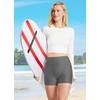 image:imagebaleaf Womens 3568 High Waisted Swim Shorts Tummy Control Swimsuits Bottoms Modest Board Shorts UPF 50Grey