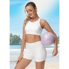 image:imagebaleaf Womens 3568 High Waisted Swim Shorts Tummy Control Swimsuits Bottoms Modest Board Shorts UPF 50White