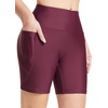 image:imagebaleaf Womens 3568 High Waisted Swim Shorts Tummy Control Swimsuits Bottoms Modest Board Shorts UPF 50Wine