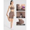 image:imagebaleaf Womens 8 5 3 Biker Shorts High Waist Yoga Workout Gym Running Volleyball Spandex Shorts with PocketsLight Brownclassic