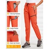 image:imagebaleaf Womens Hiking Pants Quick Dry Lightweight Water Resistant Elastic Waist Cargo Pants for All Seasons29orange