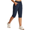 image:imagebaleaf 1517 Hiking Shorts for Women Bermuda Long Shorts with Zipper Pockets Quick Dry Lightweight for Travel Outdoor15indark Blue