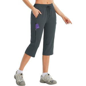 image:imagebaleaf 1517 Hiking Shorts for Women Bermuda Long Shorts with Zipper Pockets Quick Dry Lightweight for Travel Outdoor17ingrey