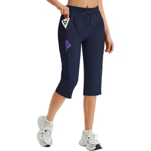 image:imagebaleaf 1517 Hiking Shorts for Women Bermuda Long Shorts with Zipper Pockets Quick Dry Lightweight for Travel Outdoor17innavy Blue