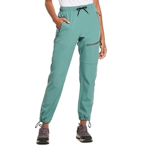 image:imagebaleaf Womens Hiking Pants Quick Dry Lightweight Water Resistant Elastic Waist Cargo Pants for All Seasons31green