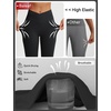 image:imagebaleaf Capri Leggings for Women Knee Length Yoga Workout Capirs Leggings with Pockets Tummy Control StretchBlack