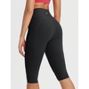 image:imagebaleaf Capri Leggings for Women Knee Length Yoga Workout Capirs Leggings with Pockets Tummy Control StretchBlack