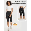 image:imagebaleaf Capri Leggings for Women Knee Length Yoga Workout Capirs Leggings with Pockets Tummy Control StretchBlack